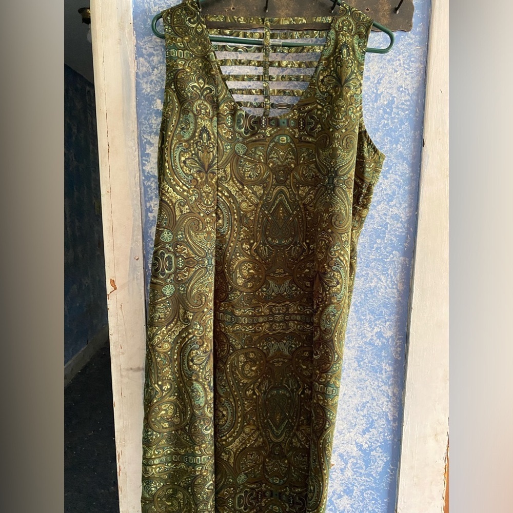 J.B.S. size 16 green sleeveless maxi dress